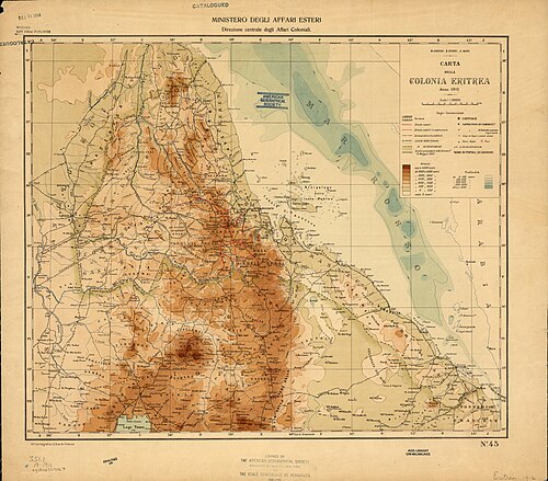 Mapa kolonii Erytrei 1912