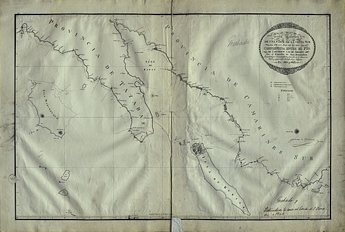Mapa sferyczna południowego wybrzeża wyspy Luzon