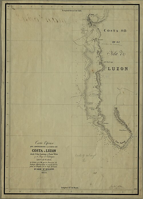 Mapa brzegowa przylądka Santiago Luzon