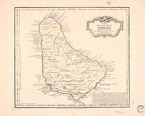 Mapa wyspy Barbady, LOC 73697189