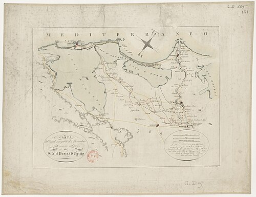 Mapa kanału żeglownego Aleksandrii z 1819 r.