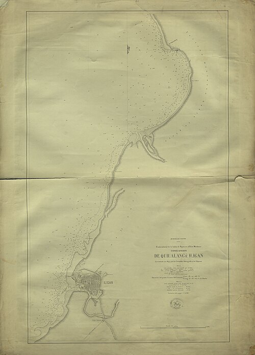 Mapa Zatoki Iligan w Północnym Mindanao