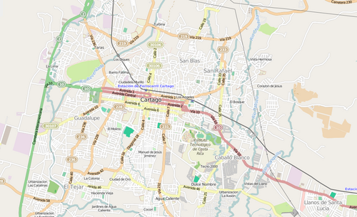 Cartago, Kostaryka - mapa miasta