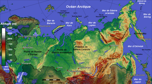 Mapa Fizyczna Rosji