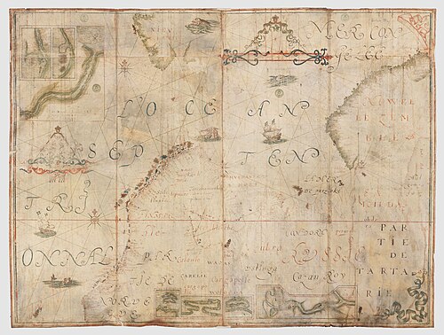 Mapa oceanu arktycznego z Dieppe 1628