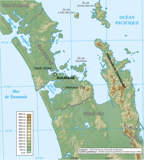 Mapa regionu Auckland