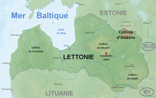 Mapa wzgórz Alūksne