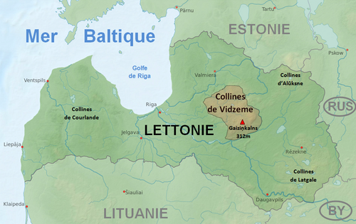 Mapa wzgórz Vidzeme