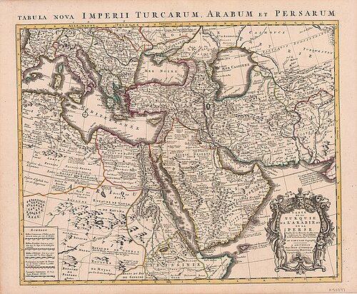 Mapa Turcji, Arabii i Persji 1720