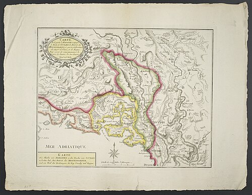 Mapa Albanii i Czarnogórza z terytoriami sąsiednimi