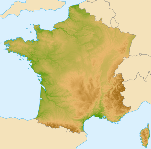 Mapa geograficzna Francji R2