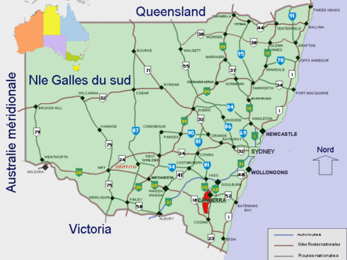 Mapa Griffitha (Australia)