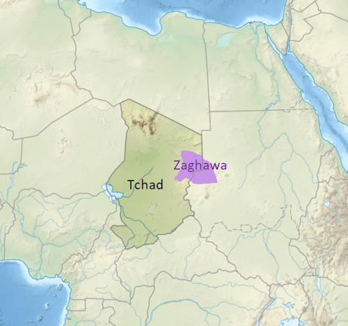 Mapa Zaghawa Czad