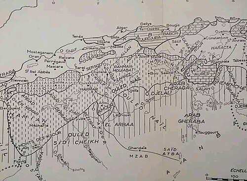 Mapa grup etnicznych w Algerii