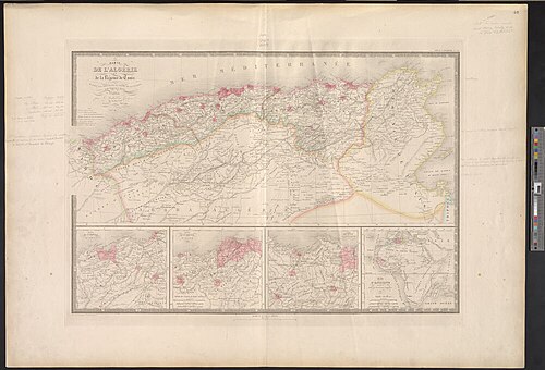 Mapa Algierii i Tunezji - wojskowa