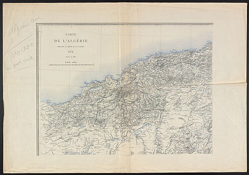Mapa Algierii - Ministerstwo Wojny 1876