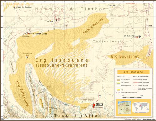 Mapa Erg Issaouane