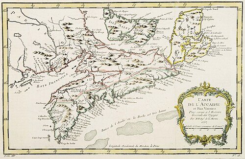 Mapa Akadii i sąsiednich ziem 1757