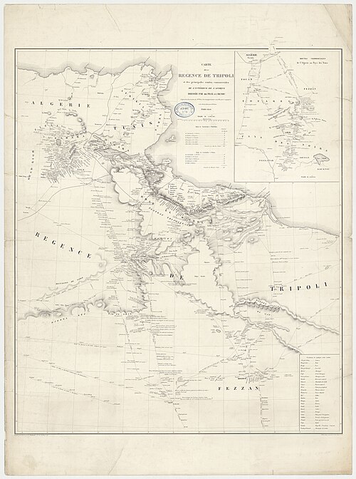 Mapa Tripolitanii ze szlakami handlowymi
