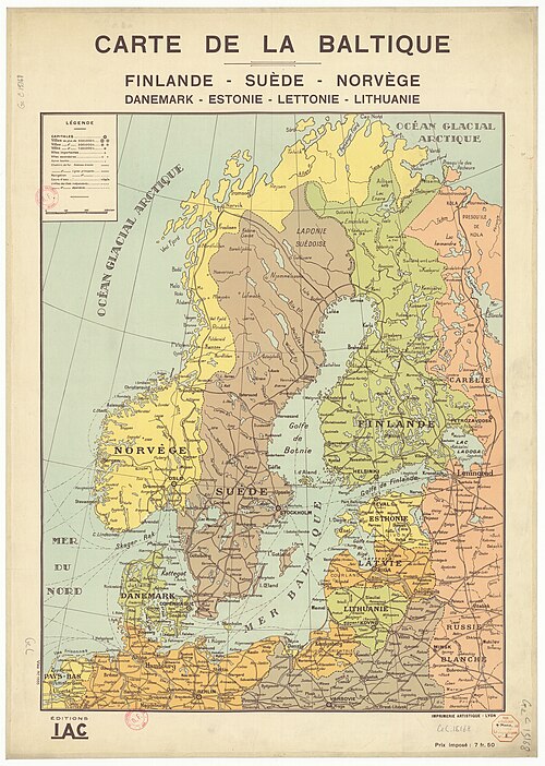 Mapa Morza Bałtyckiego i Skandynawii