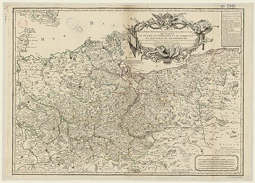 Mapa północnej części Górnych Niemiec: Pomorze i Brandenburgia
