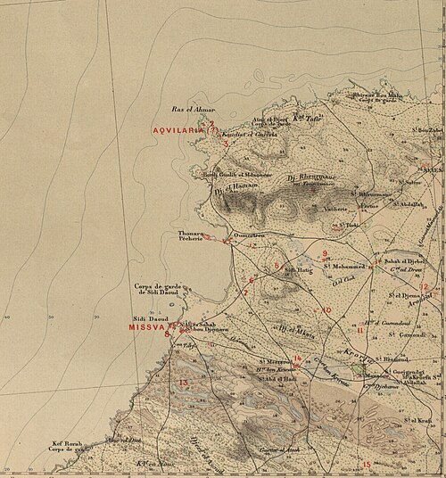 Mapa regionu Sidi Daoud - atlas archeologiczny