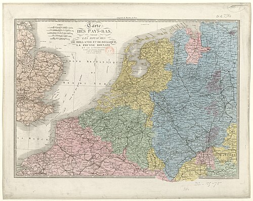 Mapa Niderlandów - Holandia, Belgia, Renania