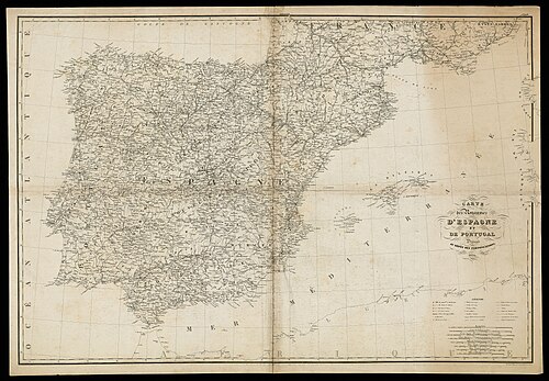 Mapa królestw Hiszpanii i Portugalii (1836)