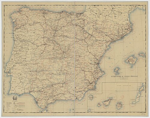 Mapa kolei Hiszpanii i Portugalii