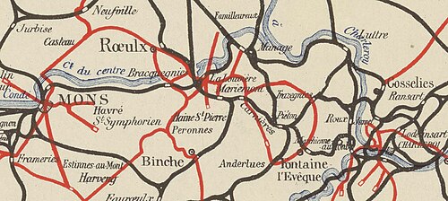 Mapy kolei i transportu wodnego Belgii 1914