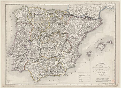 Mapa królestw Hiszpanii i Portugalii
