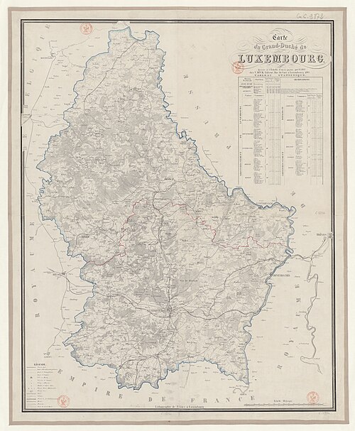 Mapa Wielkiego Księstwa Luksemburga