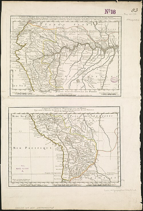 Mapa Peru do historii Inków i współczesnego stanu