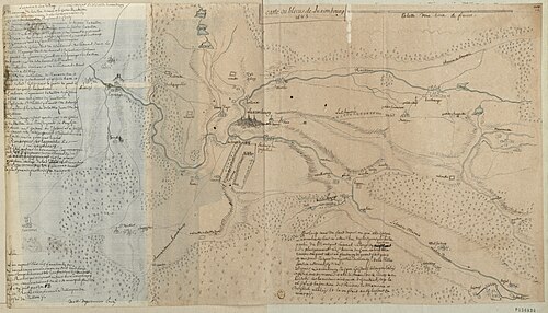Mapa blokady Luksemburga 1683