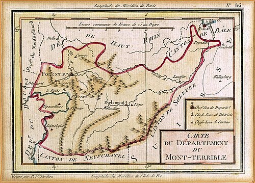 Mapa departamentu Mont-Terrible