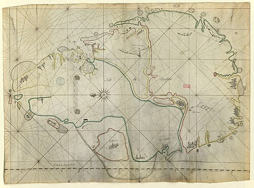 Francuska mapa wyspy Cejlon