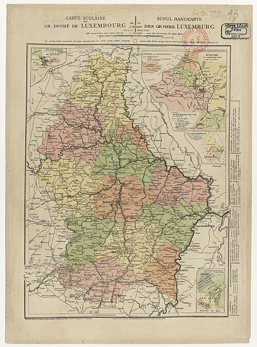 Mapa szkolna Wielkiego Księstwa Luksemburga