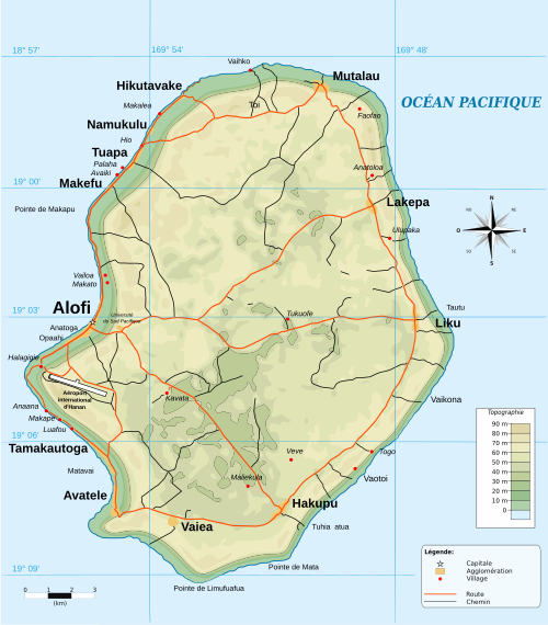 Mapa topograficzna Niue