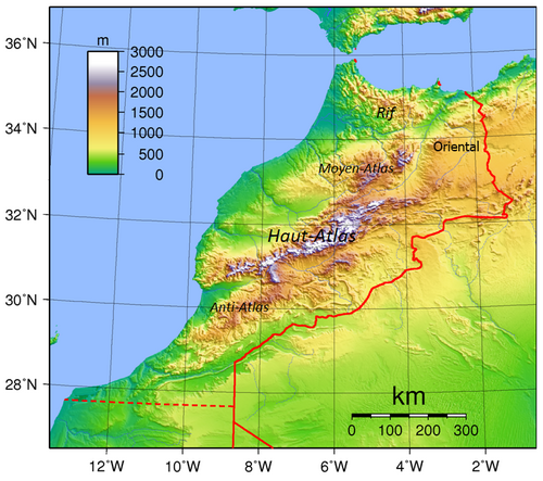Mapa topograficzna Maroka