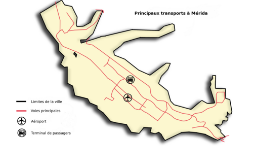 Mapa transportu Mérida Venezuela