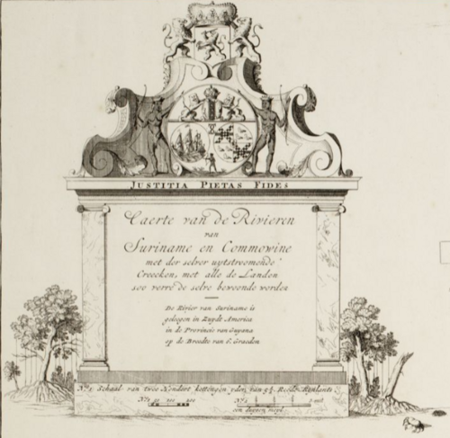 Kartusze map rzek Surinamu i Komowiny (1688)
