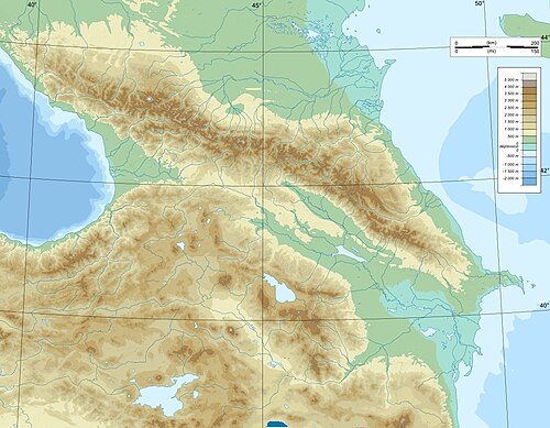 Mapa topograficzna Kaukazu
