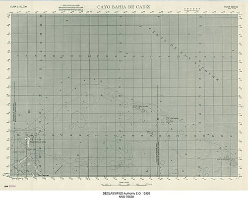 Cayo Bahía de Cádiz (Kuba) - mapa historyczna