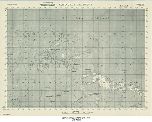 Cayo Cruz del Padre (Kuba) - mapa historyczna