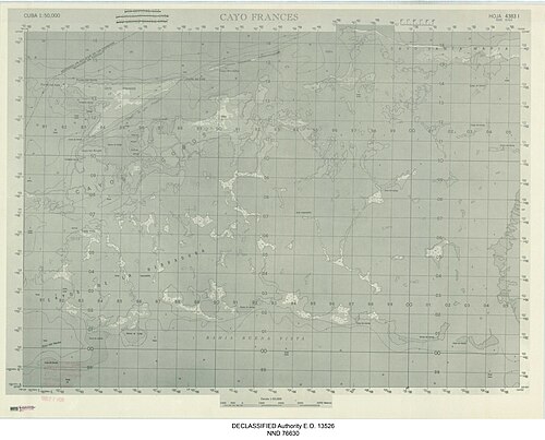 Cayo Frances (Kuba) - mapa historyczna