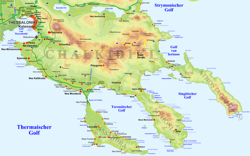 Chalkidiki - Mapa DEM Topo