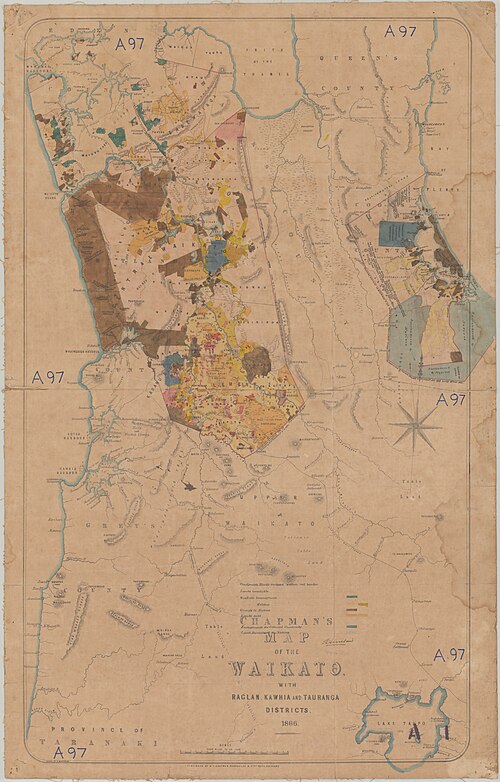 Mapa Waikato Chapmana 1866