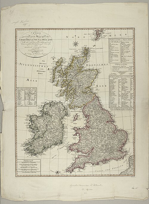 Mapa Zjednoczonych Królestw Wielkiej Brytanii i Irlandii