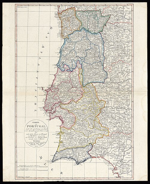 Mapa Portugalii według Lopeza 1792