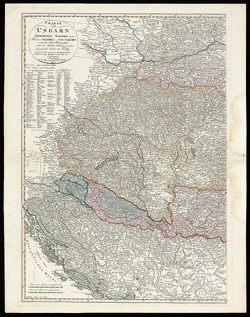 Mapa Węgier po Traktacie Wiedeńskim